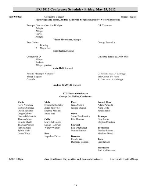 daily conference schedule - Schwob School of Music - Columbus ...