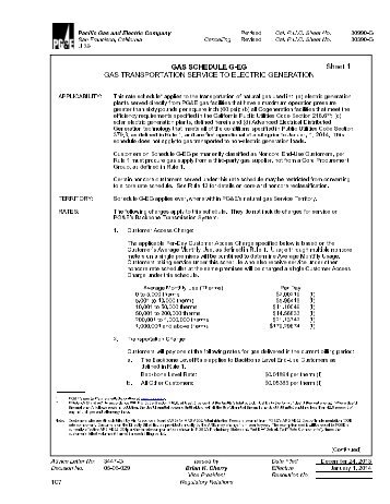 GAS SCHEDULE G-EG Sheet 1 GAS TRANSPORTATION SERVICE ...