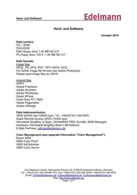 Hardware and Software (hsw-e.pdf) - Edelmann