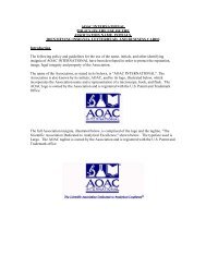 Use of Association Name & Logo - AOAC International