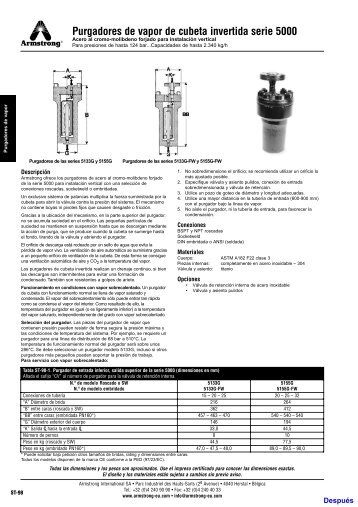 Purgadores de vapor de cubeta invertida serie 5000 - Armstrong ...