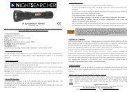 UV LED FLASHLIGHT â NSUV365 User Manual - Nightsearcher Ltd