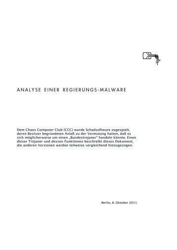 ANALYSE EINER REGIERUNGS-MALWARE - CCC