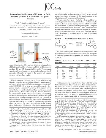 Tandem Bis-aldol Reaction of Ketones: A Facile One-Pot Synthesis ...