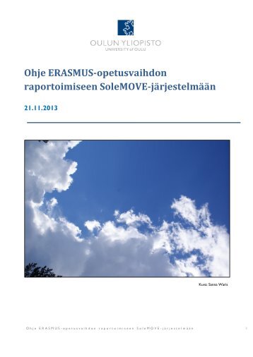 Ohje Erasmus-opetusvaihdon raportointiin - Oulu