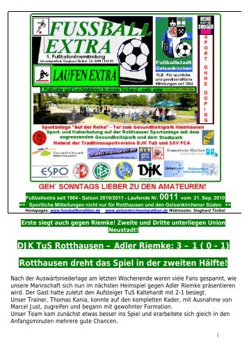 DJK TuS Rotthausen â Adler Riemke: 3 â 1 - Gelsenkirchen Marathon