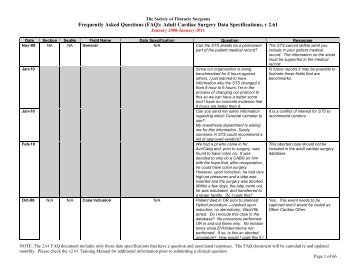 STS FAQ - The Society of Thoracic Surgeons