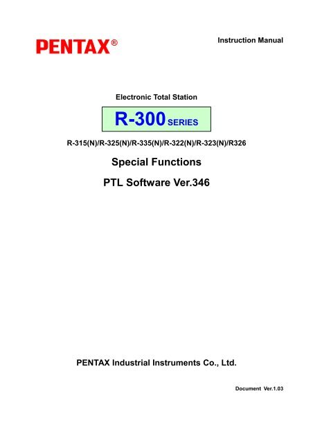 pentax R300 SF PTL Rev 103 - WestLat