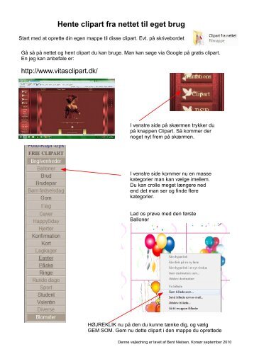 Hente clipart fra nettet til eget brug