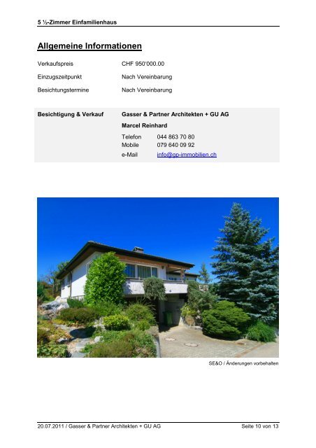 5 Â½-Zimmer-Einfamilienhaus - Bonello & Partner Immobilien GmbH