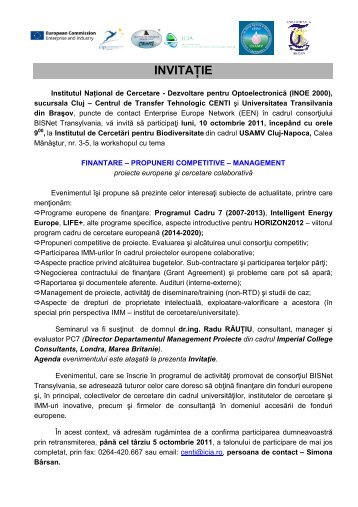 Workshop "FINANTARE â PROPUNERI COMPETITIVE ...