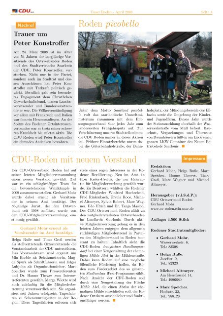 Unser Roden - April 2008 - CDU Saar