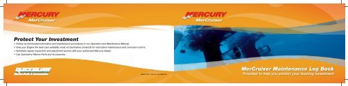 MerCruiser Maintenance Log Book Protect Your Investment - Mercury