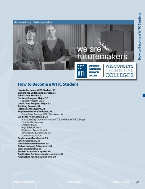 2012/13 WITC College Catalog - Wisconsin Indianhead Technical ...