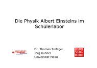 Die Physik Albert Einsteins im SchÃ¼lerlabor