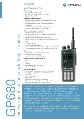 GP680 Ein FunkgerÃ¤t â unbegrenzte MÃ¶glichkeiten - Motorola ...