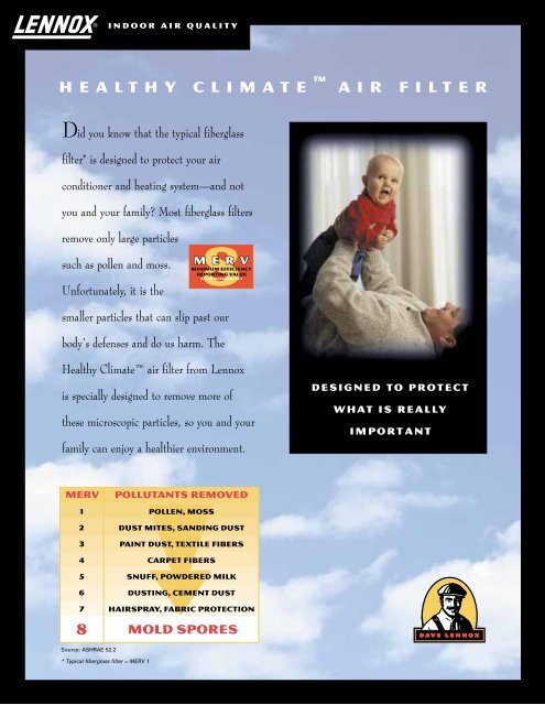 Healthy Climateâ¢air filter - Lennox