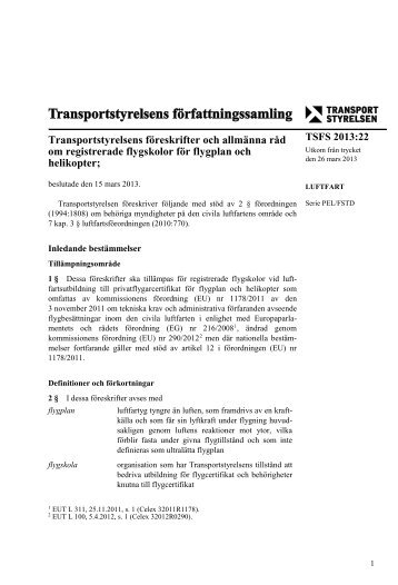TSFS 2013:22 - Transportstyrelsen