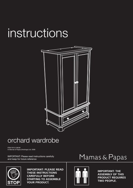 Orchard Wardrobe instructions Mamas Papas