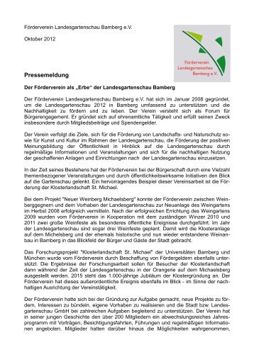 FV LGS Pressemeldung 102012 - FÃ¶rderverein Landesgartenschau ...
