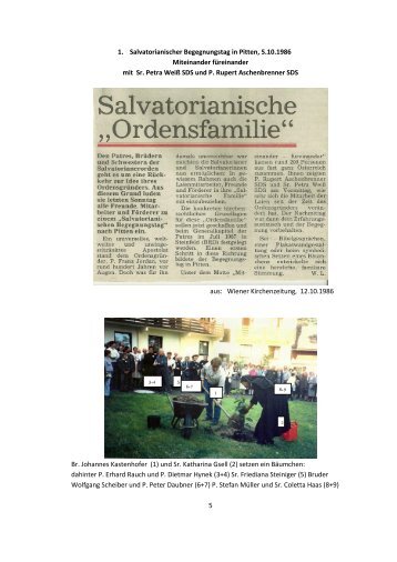 Zusammenfassung Teil 1 - Salvatorianerinnen