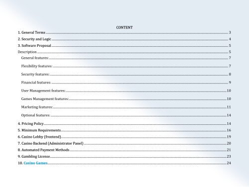 Products Catalogue PDF - CasinoWebScripts