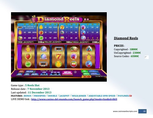 Products Catalogue PDF - CasinoWebScripts