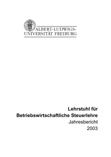 2003 - TAX Net > Lehrstuhl fÃ¼r Betriebswirtschaftliche Steuerlehre