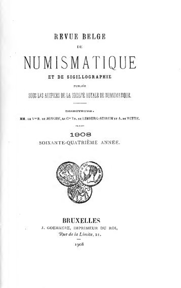 Revue belge de numismatique et de sigillographie