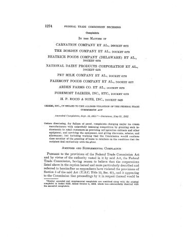 Volume 60: Pages 1274-1401 - Federal Trade Commission