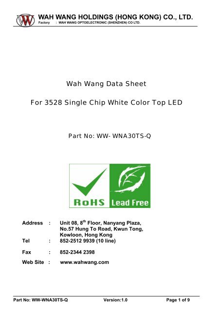 WAH WANG HOLDINGS (HONG KONG) - Ropla Elektronik Sp. z oo