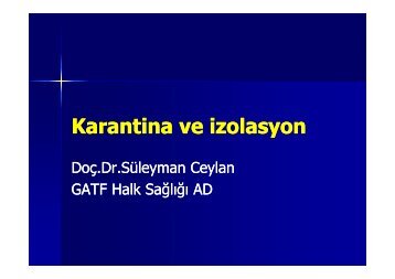 Karantina ve izolasyon - Klimik