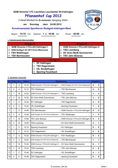 Ergebnisse - SGM Omonia-1.FCLL04-Vaihingen