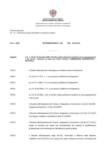 commissione esaminatrice - Regione Autonoma della Sardegna