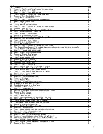 Hall 1 Lot Description VAT 1 Selection of Gold ... - Wilsons Auctions