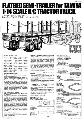 Tamiya Flatbed Semi-Trailer Manual - Wheelsacademy.info