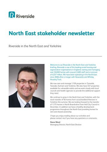 North East stakeholder newsletter - Riverside