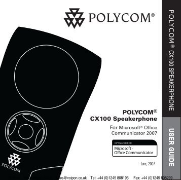 Polycom CX100 User Manual (PDF)