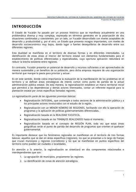 RegionalizaciÃƒÂ³n del Estado de YucatÃƒÂ¡n 2008 - Gobierno del Estado ...