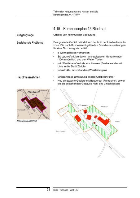 Bericht gemÃƒÂ¤ss Art. 47 RPV - Gemeinde Hausen am Albis