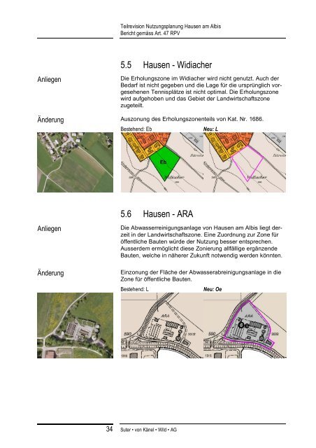 Bericht gemÃƒÂ¤ss Art. 47 RPV - Gemeinde Hausen am Albis