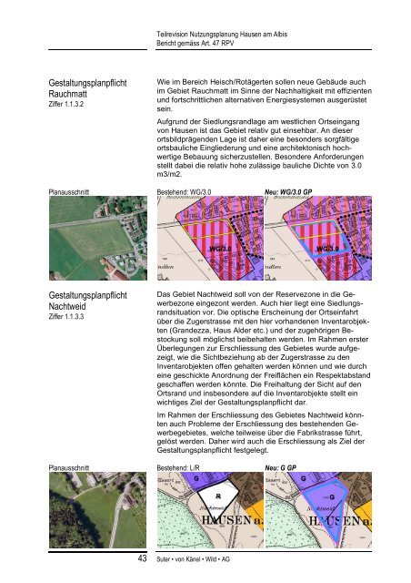 Bericht gemÃƒÂ¤ss Art. 47 RPV - Gemeinde Hausen am Albis