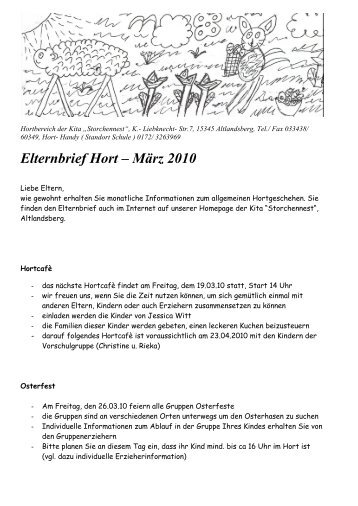 Elternbrief Maerz 2010 - der Kita Storchennest in Altlandsberg