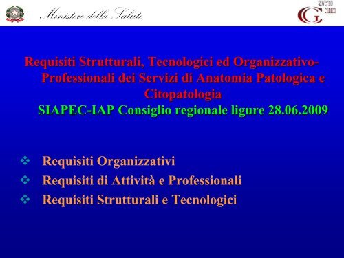 Ruolo e Accreditamento delle Anatomie Patologiche nell ...