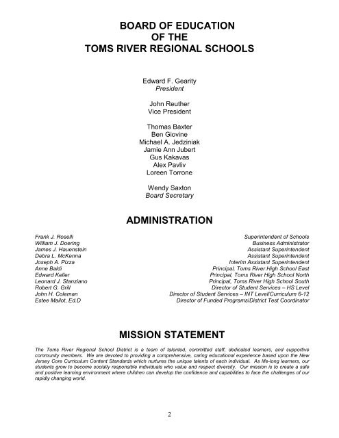 Course Selection Guide - Toms River Regional Schools