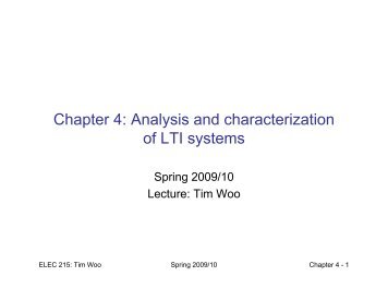 Chapter 4: Analysis and characterization of LTI systems