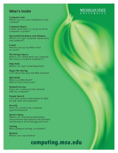 Computing Msu Edu It Services Michigan State University