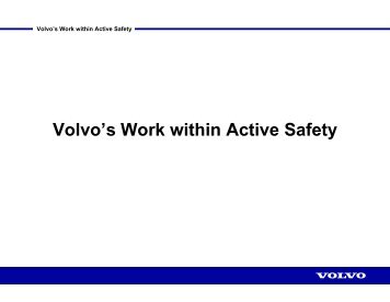 Volvo's Work within Active Safety - CRP