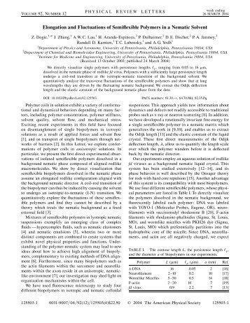 Elongation and Fluctuations of Semiflexible Polymers in a Nematic ...