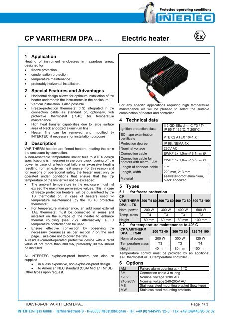 CP VARITHERM DPA â€¦ Electric heater